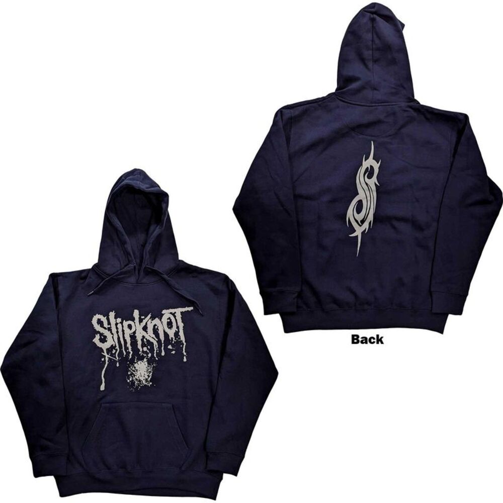 Slipknot Unisex Adult Blood Splatter Pullover Hoodie / Navy Blue